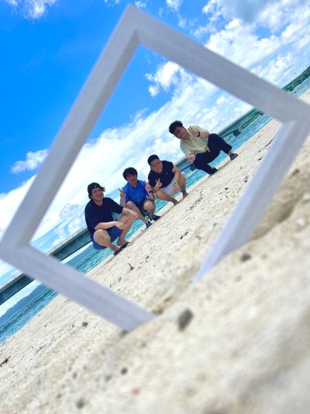水着を着た記念写真